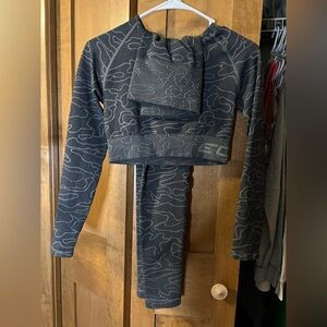 ECHT Gray Patterned Women's Top and bottom set